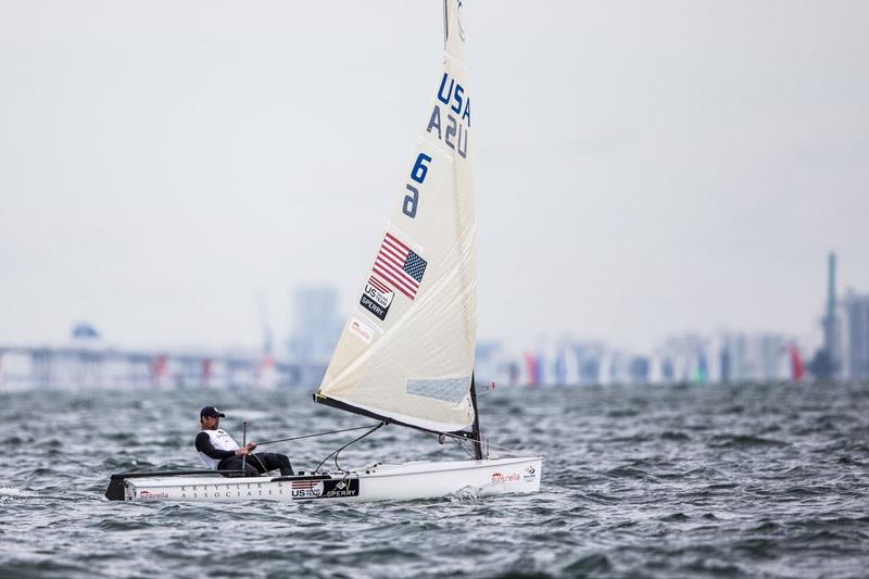 Caleb Paine on day 5 at Sailing World Cup Miami photo copyright Pedro Martinez / Sailing Energy taken at Coconut Grove Sailing Club and featuring the Finn class