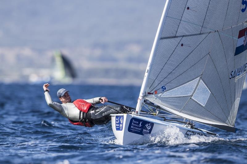 Sailing World Cup Hyeres day 2 photo copyright Pedro Martineze / Sailing Energy / World Sailing taken at COYCH Hyeres and featuring the Finn class