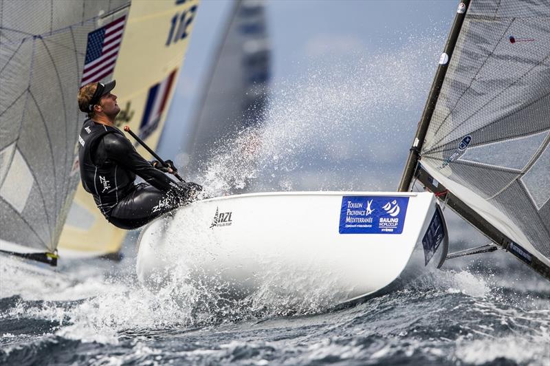 Josh Junior on day 4 at Sailing World Cup Hyeres photo copyright Pedro Martinez / Sailing Energy / World Sailing taken at COYCH Hyeres and featuring the Finn class