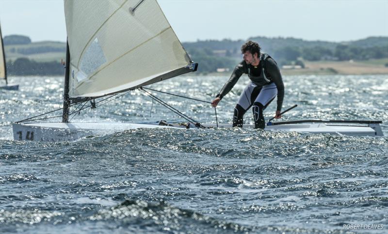 Oisin Mcclelland at the Finn Silver Cup photo copyright Robert Deaves taken at Sailing Aarhus and featuring the Finn class