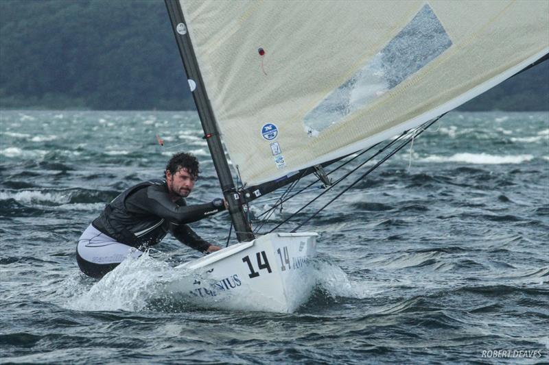Oisin Mcclelland at the Finn Silver Cup photo copyright Robert Deaves taken at Sailing Aarhus and featuring the Finn class