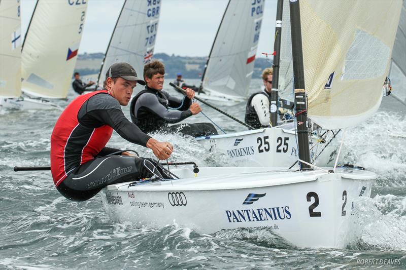 Phillip Kasueske on day 3 of the Finn Silver Cup photo copyright Robert Deaves taken at Sailing Aarhus and featuring the Finn class