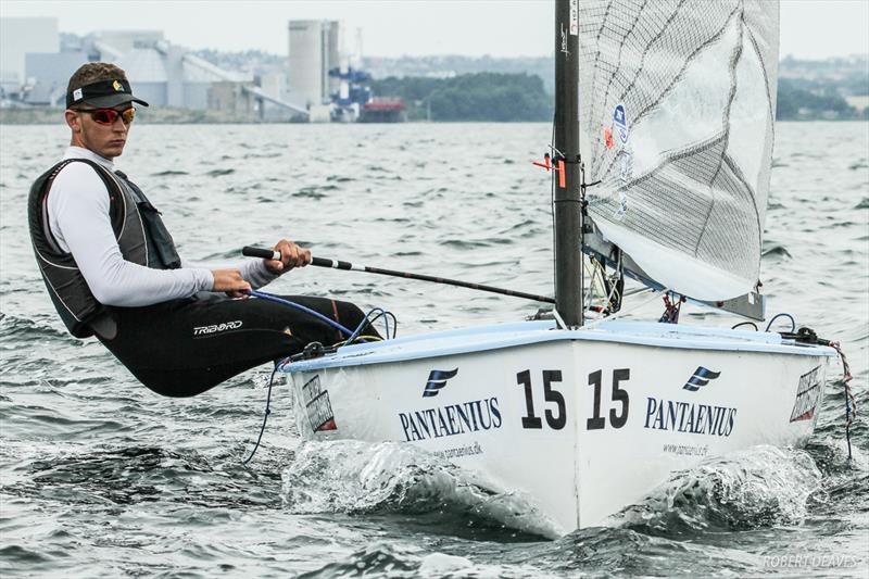 Mikolaj Lahn on day 4 of the Finn Silver Cup photo copyright Robert Deaves taken at Sailing Aarhus and featuring the Finn class