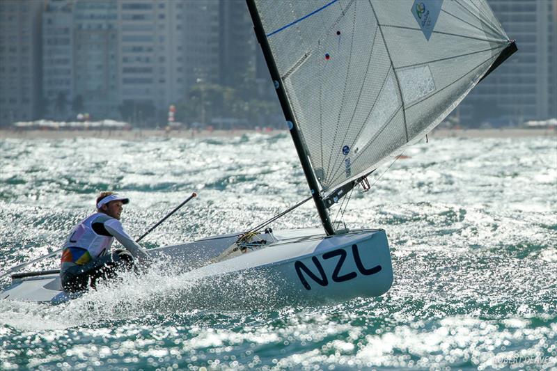Josh Junior at the Rio 2016 Olympic Sailing Competition photo copyright Robert Deaves taken at  and featuring the Finn class