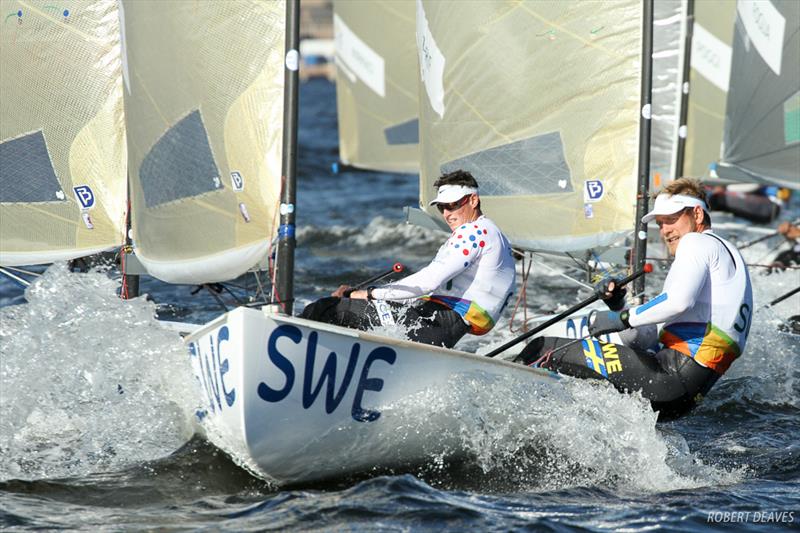 Max Salminen at the Rio 2016 Olympic Sailing Competition photo copyright Robert Deaves taken at  and featuring the Finn class