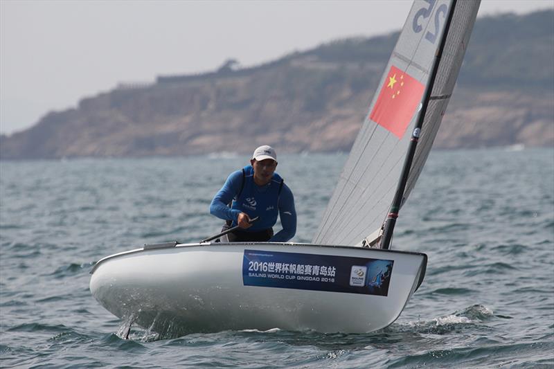 China's He Chen wins the Finn class at Sailing World Cup Qingdao photo copyright Daniel Smith taken at  and featuring the Finn class