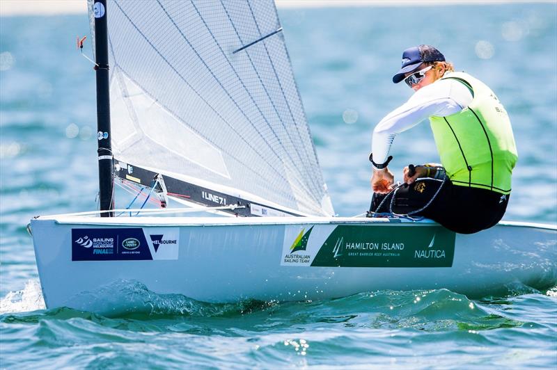 Jake Lilley leads in the Finn fleet after day 2 of the Sailing World Cup Final photo copyright Pedro Martinez / Sailing Energy / World Sailing taken at  and featuring the Finn class