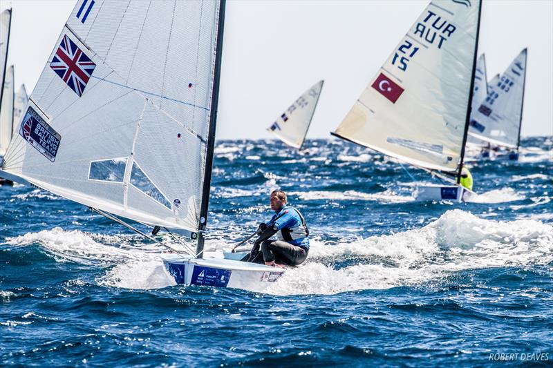 Edward Wright on day 5 of World Cup Hyères photo copyright Robert Deaves taken at COYCH Hyeres and featuring the Finn class