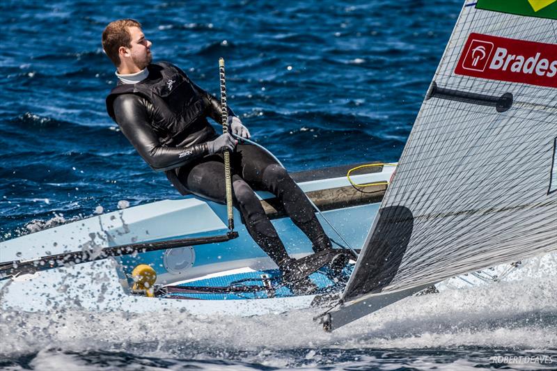 Jorge Zarif  on day 5 of World Cup Hyères photo copyright Robert Deaves taken at COYCH Hyeres and featuring the Finn class