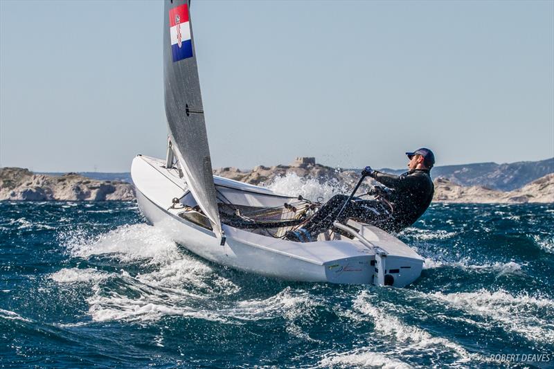 Josip Olujic (CRO) on day 1 of the Finn Europeans in Marseille photo copyright Robert Deaves taken at Yachting Club De La Pointe Rouge and featuring the Finn class