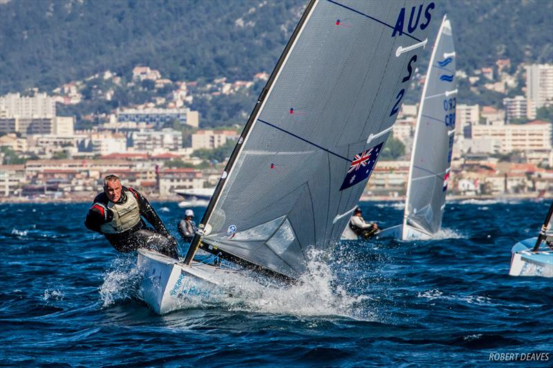 Rob McMillan (AUS) on day 1 of the Finn Europeans in Marseille photo copyright Robert Deaves taken at Yachting Club De La Pointe Rouge and featuring the Finn class