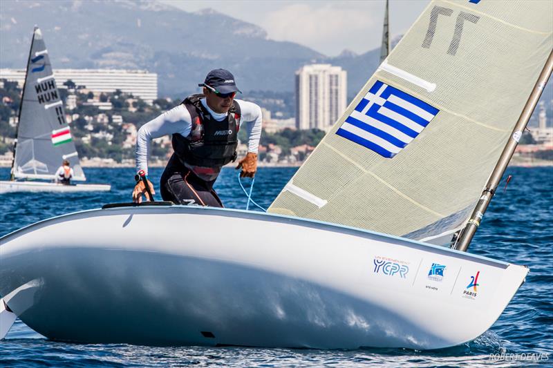 Ioannis Mitakis (GRE) on day 2 of the Finn Europeans in Marseille photo copyright Robert Deaves taken at Yachting Club De La Pointe Rouge and featuring the Finn class