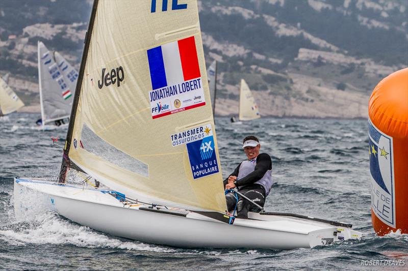 Jonathan Lobert (FRA) on day 3 of the Finn Europeans in Marseille photo copyright Robert Deaves taken at Yachting Club De La Pointe Rouge and featuring the Finn class
