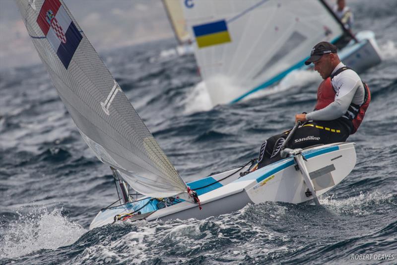 Milan Vujanisovic (CRO) on day 5 of the Finn Europeans in Marseille photo copyright Robert Deaves taken at Yachting Club De La Pointe Rouge and featuring the Finn class
