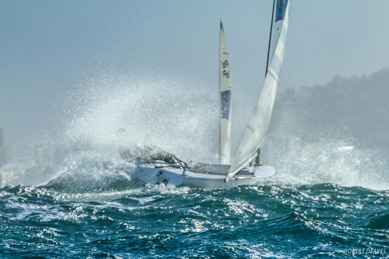 High wind Finn sailing at Rio 2016 photo copyright Robert Deaves taken at  and featuring the Finn class