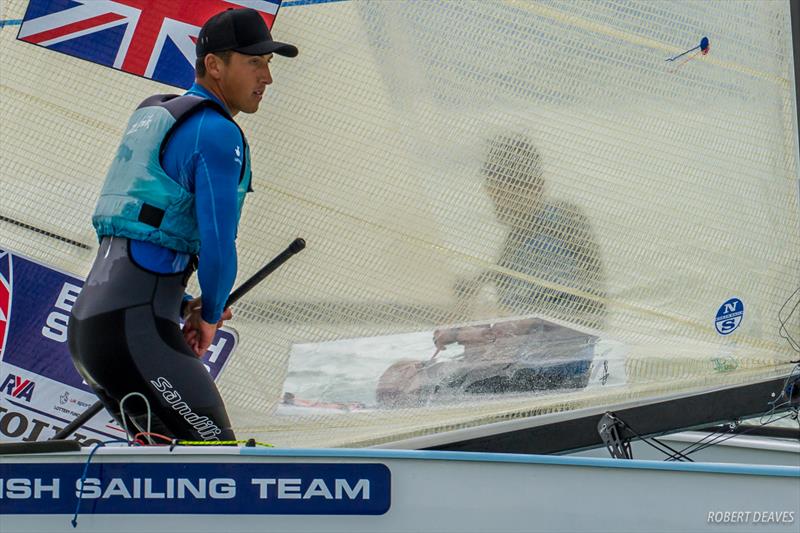 Henry Wetherell on day 1 of the 2017 U23 Finn Worlds at Lake Balaton photo copyright Robert Deaves taken at MVM SE and featuring the Finn class