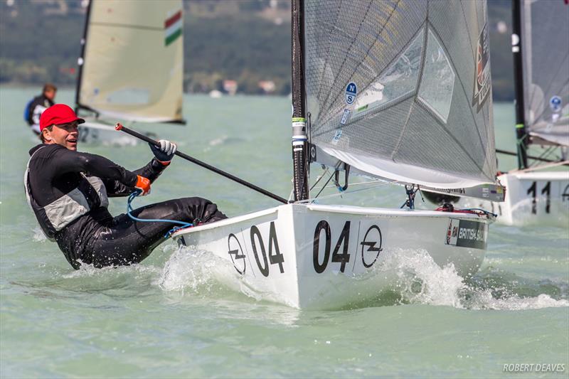 Ed Wright on day two of the 2017 Opel Finn Gold Cup at Lake Balaton - photo © Robert Deaves
