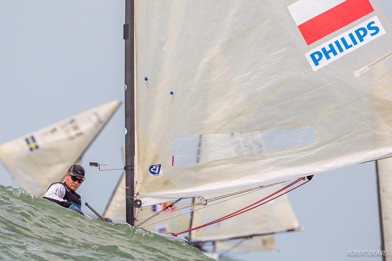 Piotr Kula on day 2 of the Finn Europeans in Cádiz, Spain photo copyright Robert Deaves taken at  and featuring the Finn class