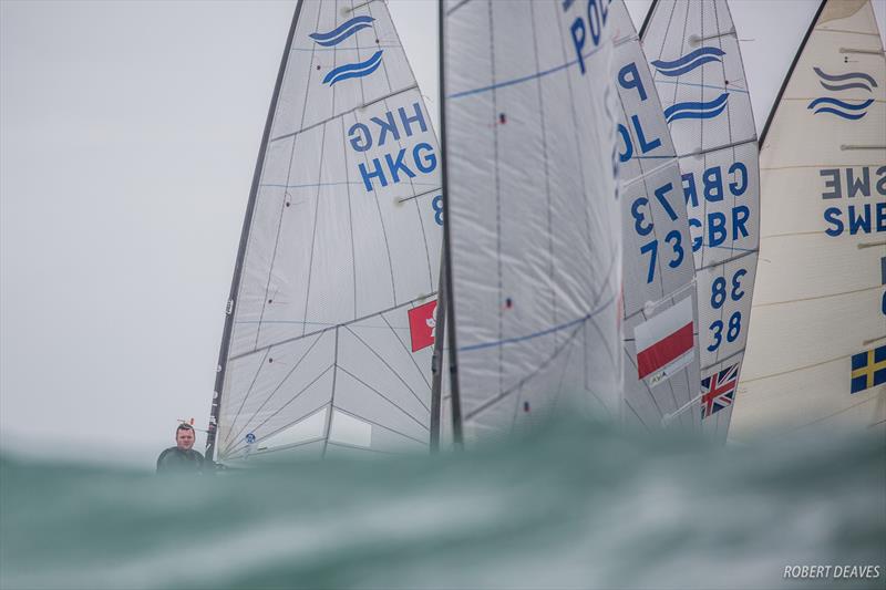 There was still the odd big wave around on day 3 of the Finn Europeans in Cádiz, Spain photo copyright Robert Deaves taken at  and featuring the Finn class