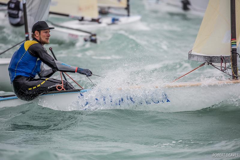 Max Salminen on day 3 of the Finn Europeans in Cádiz, Spain photo copyright Robert Deaves taken at  and featuring the Finn class