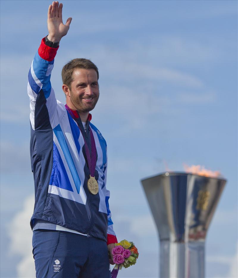 Ben Ainslie wins a historic fourth gold medal at the London 2012 Olympic Sailing Competition photo copyright onEdition taken at Weymouth & Portland Sailing Academy and featuring the Finn class
