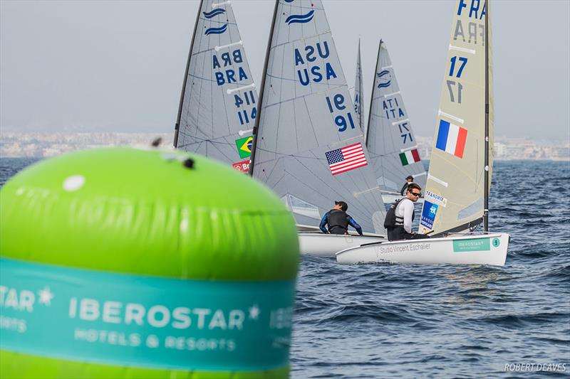 Pic leads into the first mark in Race 3 - 49 Trofeo S.A.R. Princesa Sofía Iberostar 2018 photo copyright Robert Deaves / Finn Class taken at  and featuring the Finn class