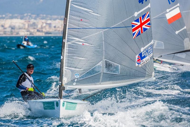 Giles Scott (Finn) in action at the Princess Sofia Trophy regatta in Palma, Mallorca photo copyright Robert Deaves taken at  and featuring the Finn class
