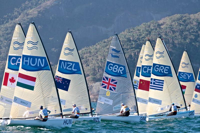 The Finn class is one of five "under review" by World Sailing - Rio Olympics, August 2016 photo copyright Richard Gladwell taken at Iate Clube do Rio de Janeiro and featuring the Finn class