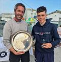 David Evans, SIlver fleet winner, with the commodore of WHSC - Fireball Irish National Championship at Waterford Harbour © Frank Miller
