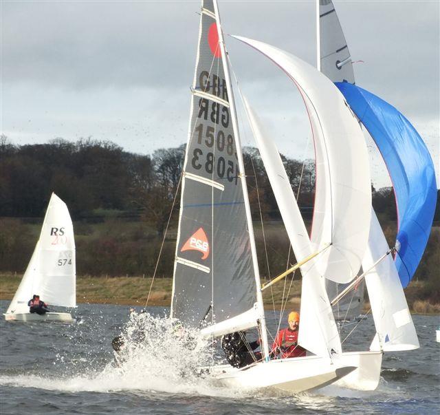 A flying Fireball on day 2 of the Blithfield Barrel Series photo copyright Don Stokes taken at Blithfield Sailing Club and featuring the Fireball class