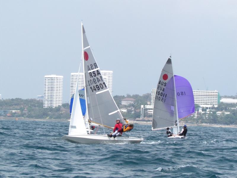 Racing in Thailand on day 2 of the Fireball Pre-Worlds photo copyright Ben Schulz taken at Royal Varuna Yacht Club and featuring the Fireball class
