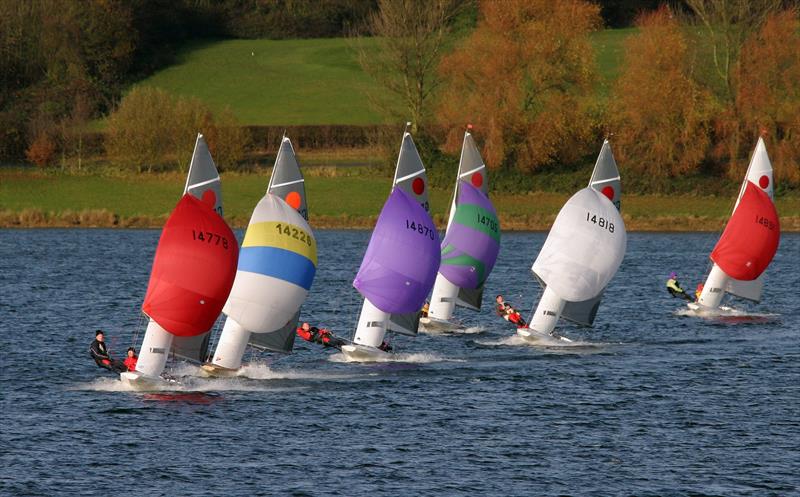 The Fireball fleet at Draycote photo copyright Dave Hope taken at Draycote Water Sailing Club and featuring the Fireball class