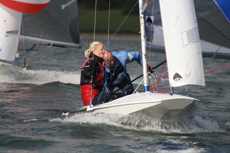 Going for the gybe photo copyright Sue Ann taken at Draycote Water Sailing Club and featuring the Fireball class