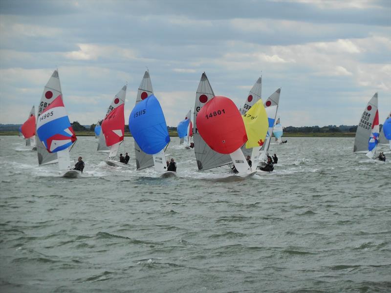 Day 2 of the Fireball Open Meeting at Blackwater SC photo copyright Chris Nichols taken at Blackwater Sailing Club and featuring the Fireball class