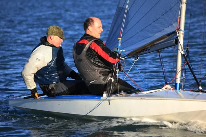 Frank Miller & Cormac Bradley on day 2 of Dun Laoghaire Fireball Frostbite Series 2 photo copyright DMYC Race Committee taken at Dun Laoghaire Motor Yacht Club and featuring the Fireball class