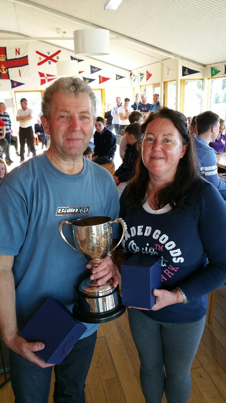 Neil Colin & Margaret Casey finish 2nd at the Irish Fireball Nationals photo copyright Frank Miller taken at Lough Derg Yacht Club and featuring the Fireball class