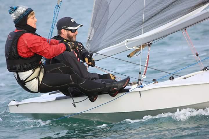 Noel Butler & Marie Barry on day 4 of the 47th Dun Laoghaire MYC Frostbite Series  photo copyright DMYC taken at Dun Laoghaire Motor Yacht Club and featuring the Fireball class
