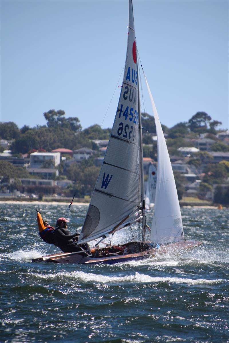 Jon & Elise Emonson showing their style during the APS Homes Fireball Australian Championship photo copyright Andrew Munyard taken at Nedlands Yacht Club and featuring the Fireball class