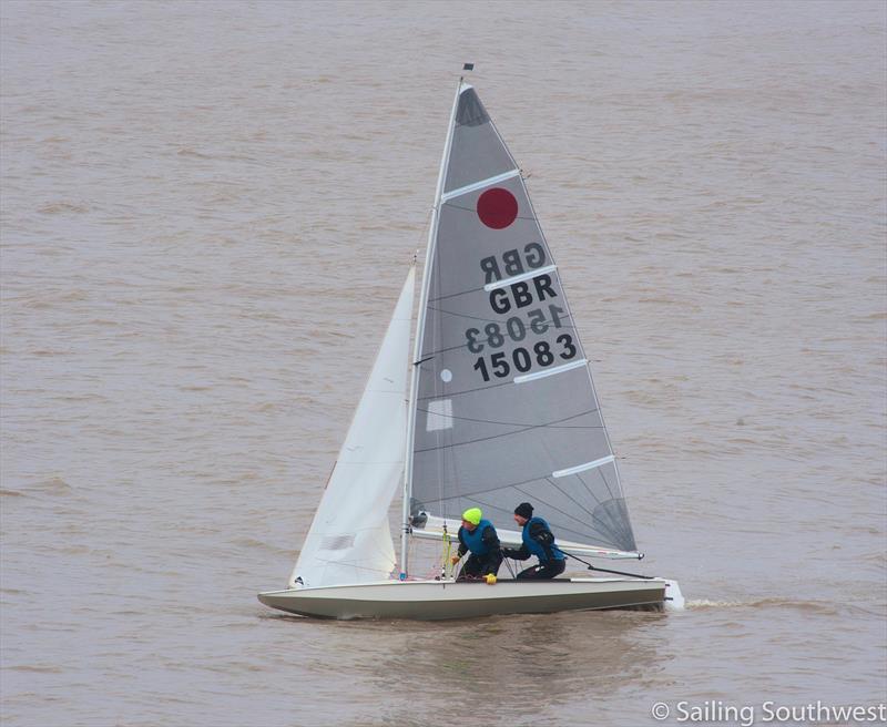 Chris and Jon Gill win the Portishead Channel Chop Pursuit Race photo copyright Sailing Southwest taken at Portishead Yacht & Sailing Club and featuring the Fireball class
