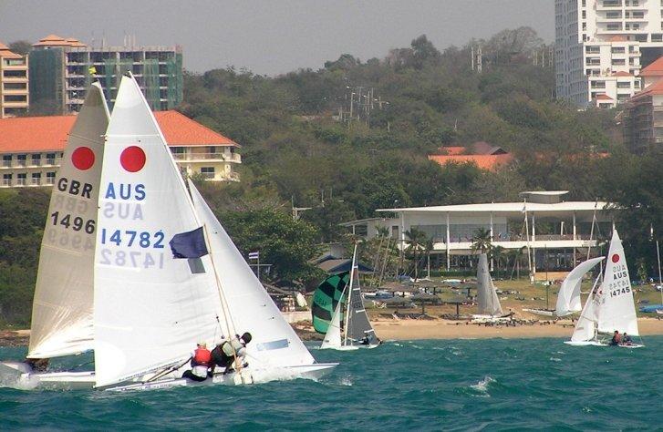 Action from the Fireball Worlds day 3 photo copyright Bob Gardham taken at  and featuring the Fireball class