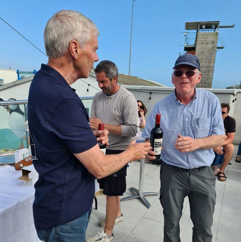 Class chairman making a presentation to Mark Kettle, event organiser - Fireball Irish National Championship at Waterford Harbour photo copyright Frank Miller taken at Waterford Harbour Sailing Club and featuring the Fireball class