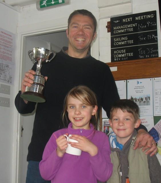 Steven, Madeleine & Arthur Greaves win the Firelfy Elizabeth Cup at Tamesis photo copyright Suzy Harris taken at Tamesis Club and featuring the Firefly class
