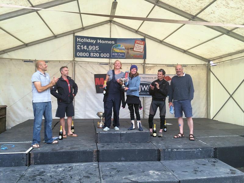 Amy Morris & Gilly Ansell win the Marlow Trophy at the 70th Anniversary Firefly Nationals photo copyright Jane Hudson taken at Tenby Sailing Club and featuring the Firefly class