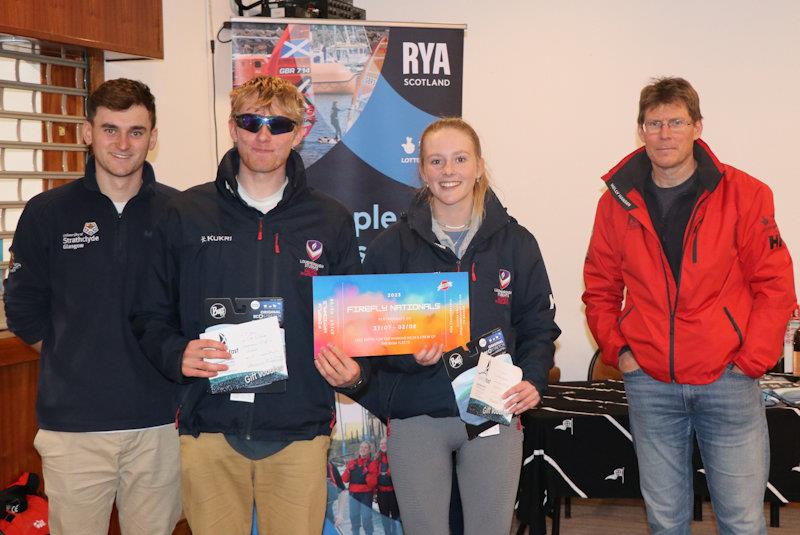 Ben Tylecoate and Alice Lucy win free entry to the Firefly Nationals, by winning BUSA Fleet Championships photo copyright Dougie Bell  taken at Helensburgh Sailing Club and featuring the Firefly class