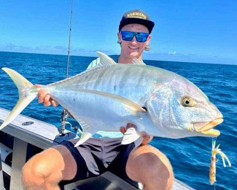 Steve tricked this solid goldie into thinking his Nomad Squidtrex was the real thing photo copyright Fisho's Tackle World taken at  and featuring the Fishing boat class