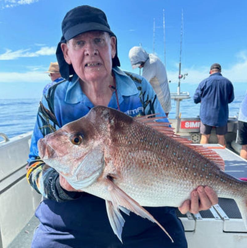 Local lad, Les, knows a good charter operation when he sees one. He was very happy with this fine snapper from a Double Island Point Fishing Charter - photo © Fisho's Tackle World