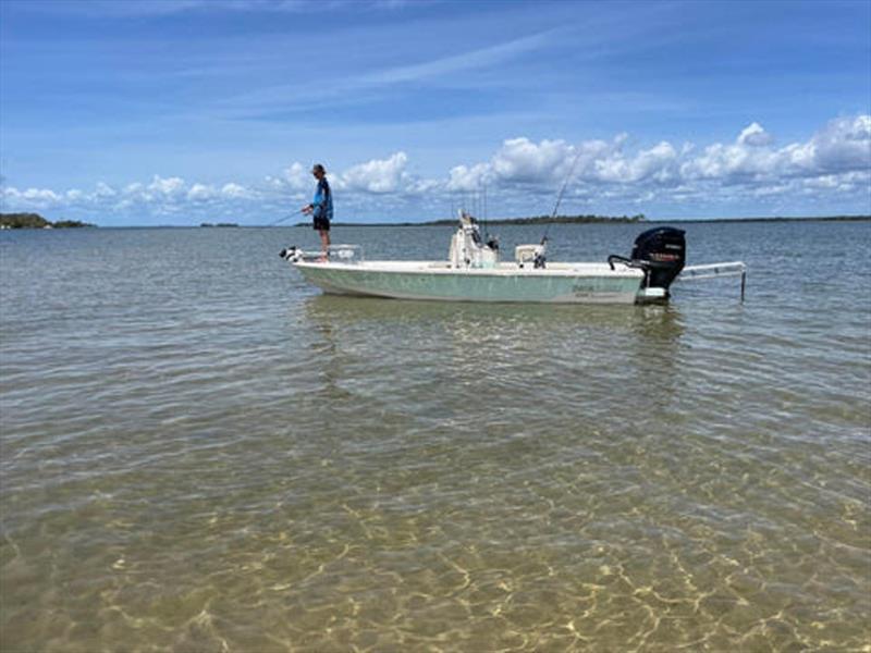 Richard's charter vessel is especially suited to the flats so prevalent throughout the straits. A quick and comfy ride for a great day out on the water photo copyright Fisho's Tackle World taken at  and featuring the Fishing boat class
