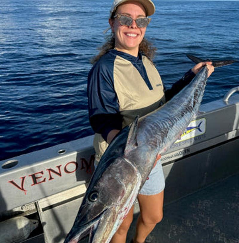 A mighty fine wahoo from a recent Double Island Point Fishing Charter photo copyright Fisho's Tackle World taken at  and featuring the Fishing boat class