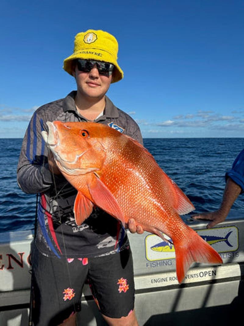 Offshore charter clients are always hoping to catch red emperor. Heading out with Double Island Point Fishing Charters improves your chances photo copyright Fisho's Tackle World taken at  and featuring the Fishing boat class
