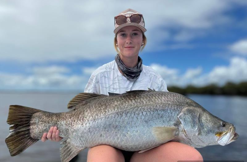 Cassie has many fine salties under her belt. This is yet another ripper at 117cm and one of her best so far photo copyright Fisho's Tackle World taken at  and featuring the Fishing boat class